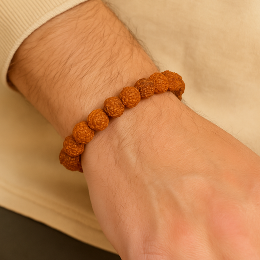 5 Mukhi Rudraksha Energy Bracelet for Calmness, Growth & Security