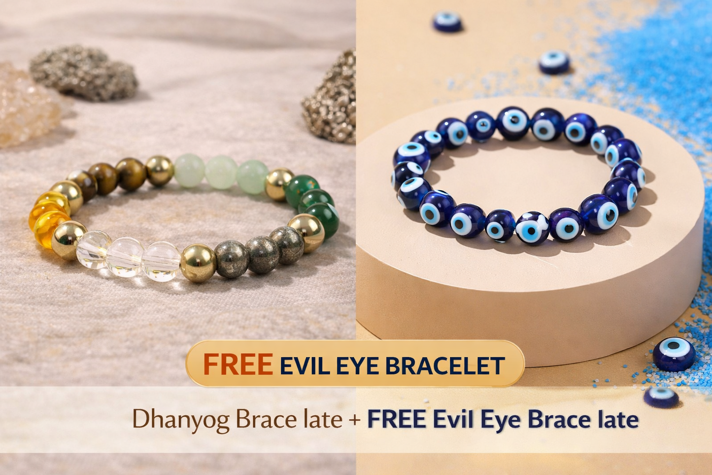 Dhan Yog Bracelet for Wealth & Success + FREE Evil Eye Protection Bracelet