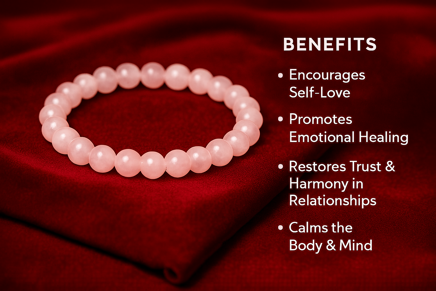 Rose Quartz Bracelet for Love, Peace & Emotional Healing