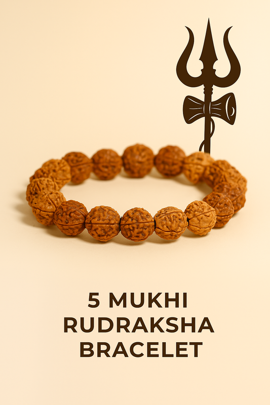 5 Mukhi Rudraksha Energy Bracelet for Calmness, Growth & Security