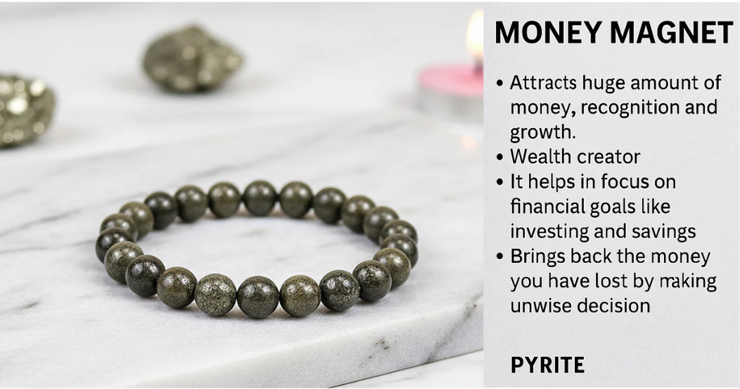 Pyrite Money Magnet Bracelet– 100% Natural Pyrite